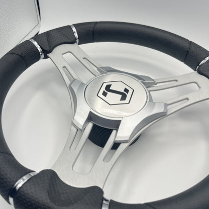 Verona Boat Steering Wheel Brush Alum Spoke | Harris Pontoon