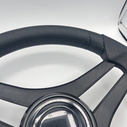 Molinara Marine Steering Wheel Black Brushed Alum Spokes | Lg Black Target