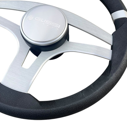 Badia Boat Steering Wheel Brushed Aluminum Spokes