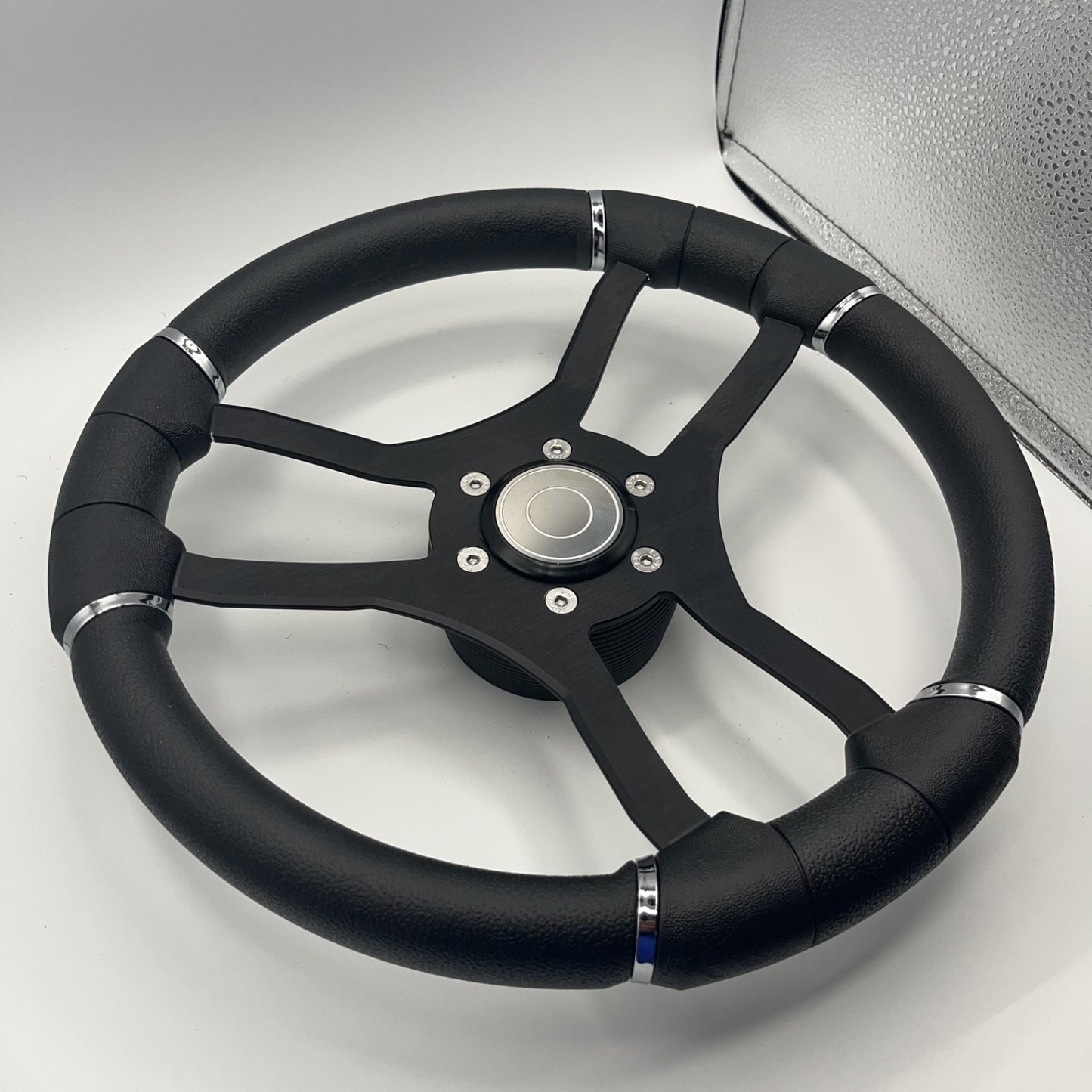 Malera Boat Steering Wheel Black Aluminum Spokes | Target Snap-in