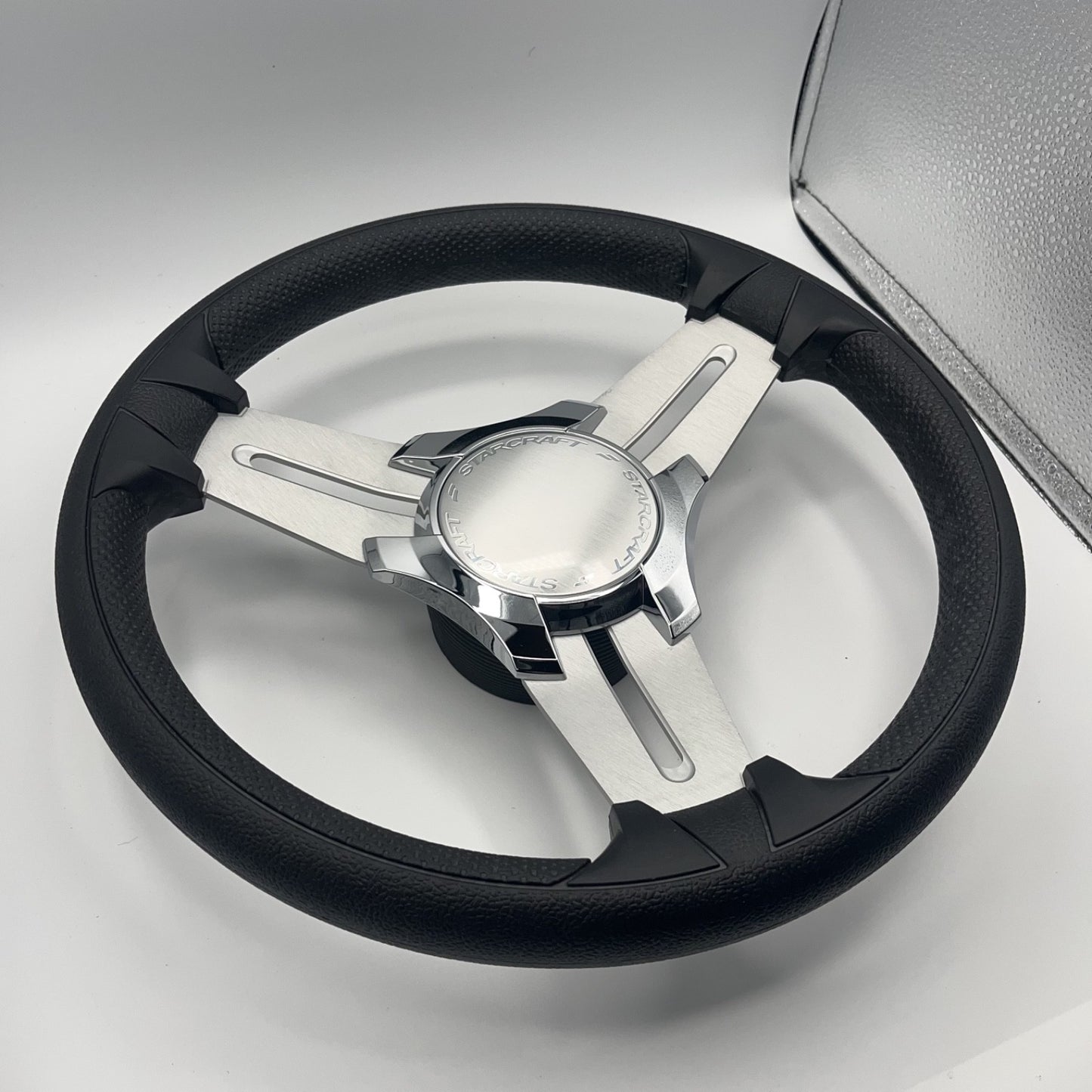 Model 15 Marine Steering Wheel Brushed Aluminum Spokes | Starcraft