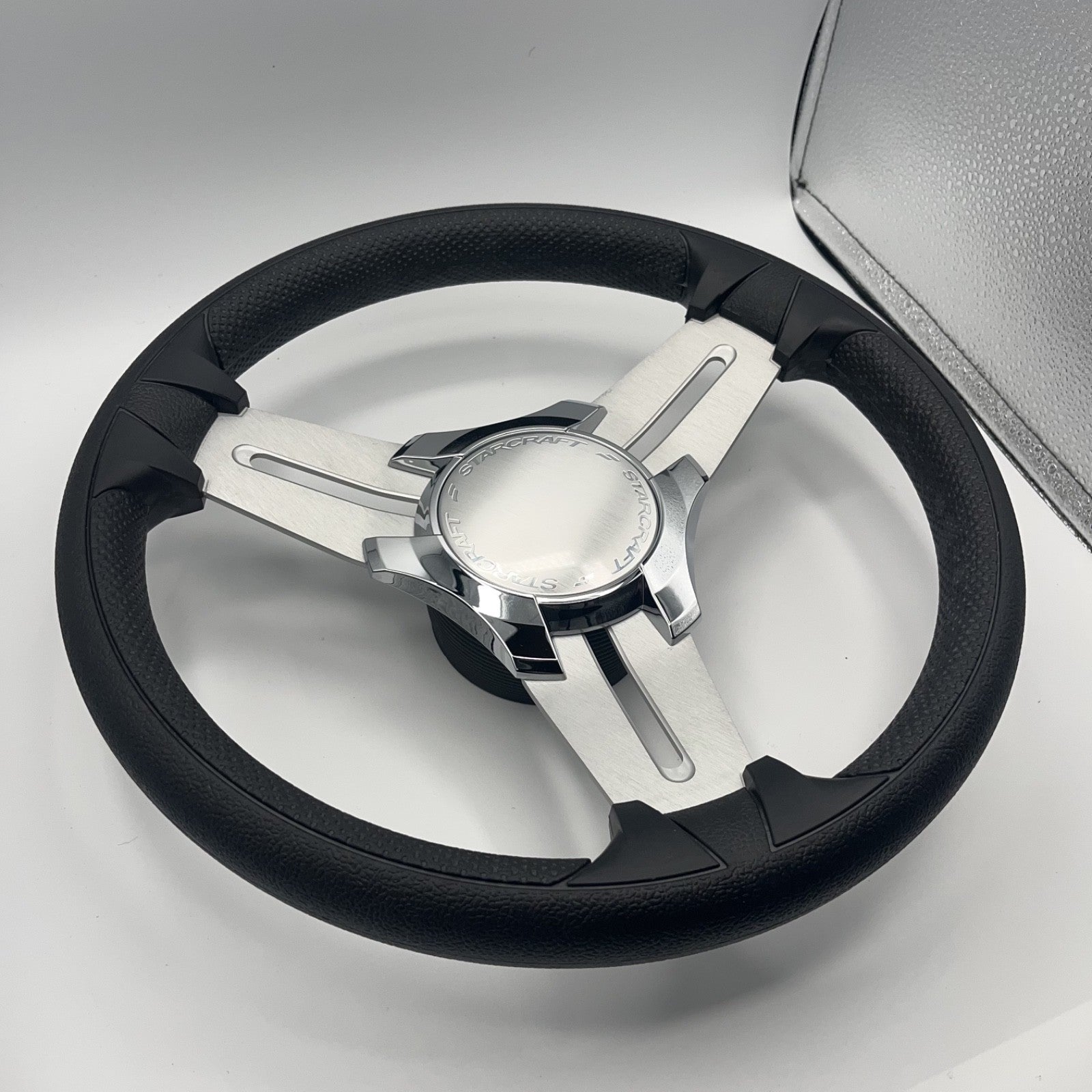 Model 15 Marine Steering Wheel Brushed Aluminum Spokes | Starcraft