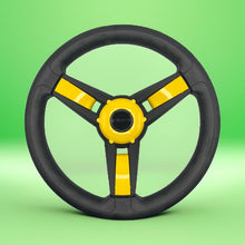 Giazza Golf Cart Steering E-Z-GO HUB Soft Touch Rim ABS Spokes - Yellow Inserts