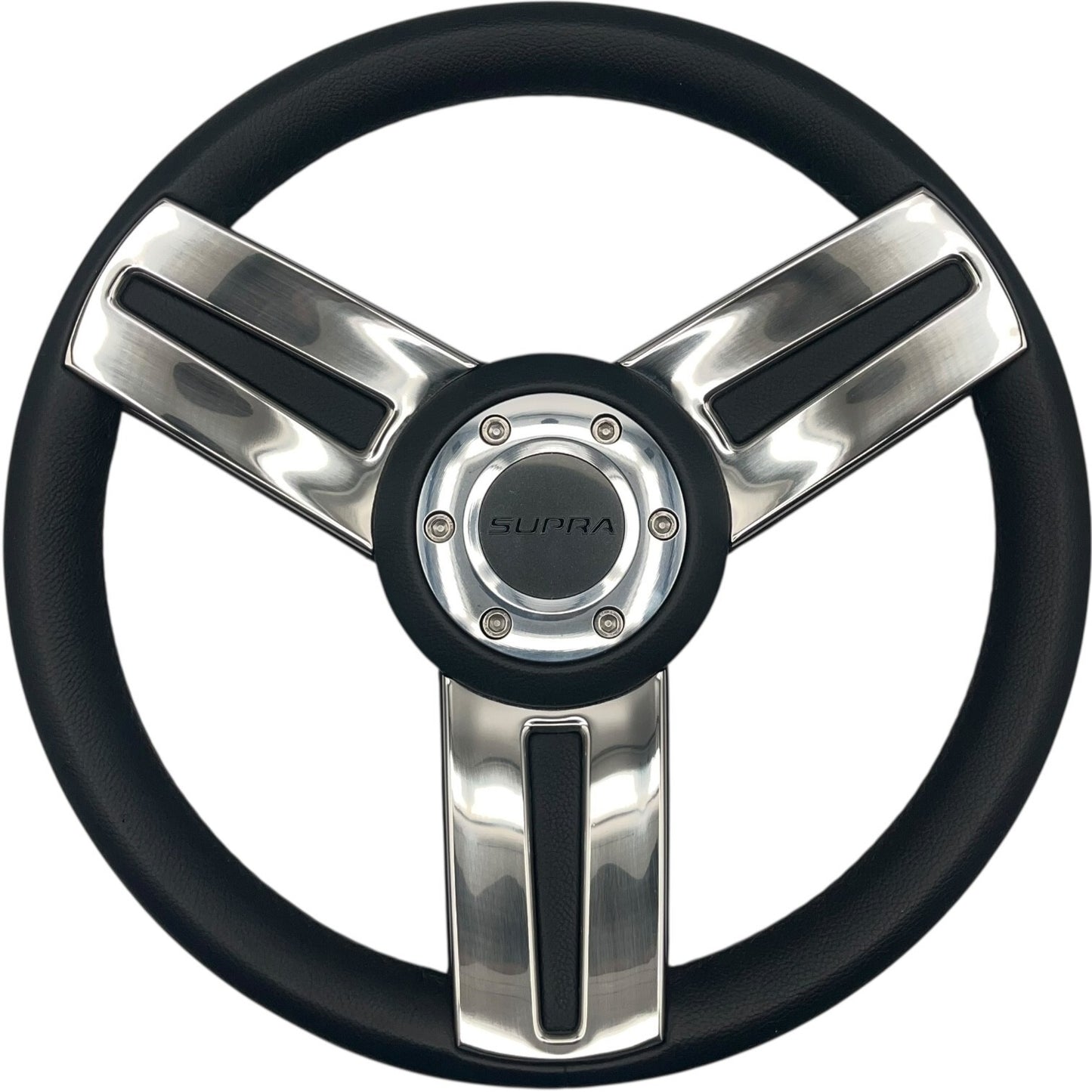 Gussi Italia Marine Steering Wheel Stainless Steel Spokes Soft Touch Rim | Supra