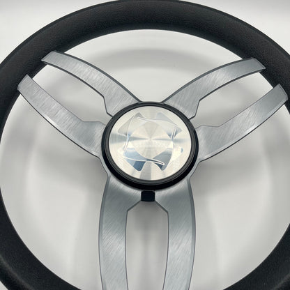 Cabrio Boat Steering Wheel Gray Brushed Alum Spoke | Stingray Boat