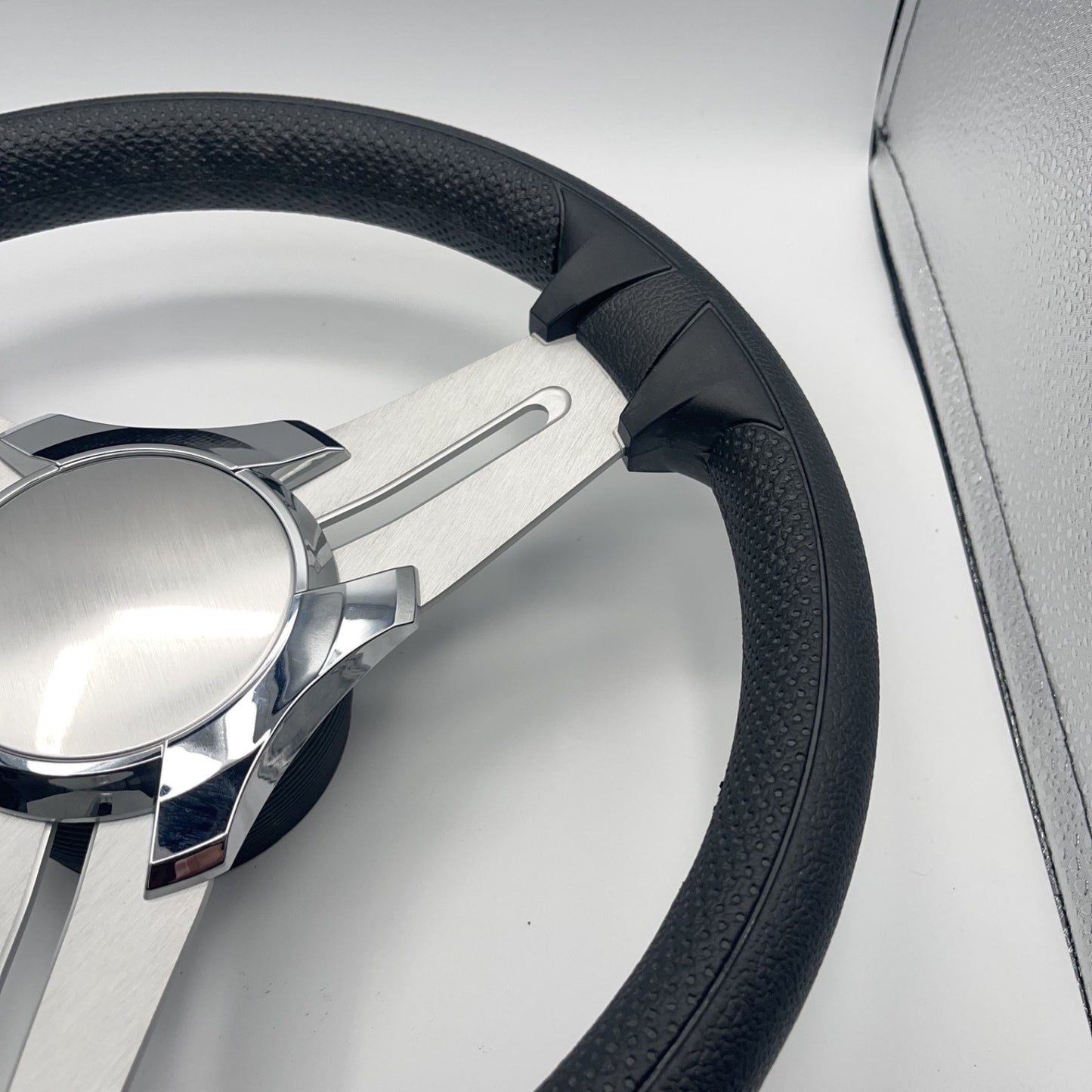 Model 15 Marine Steering Wheel Brushed Aluminum Spokes | Blank Center