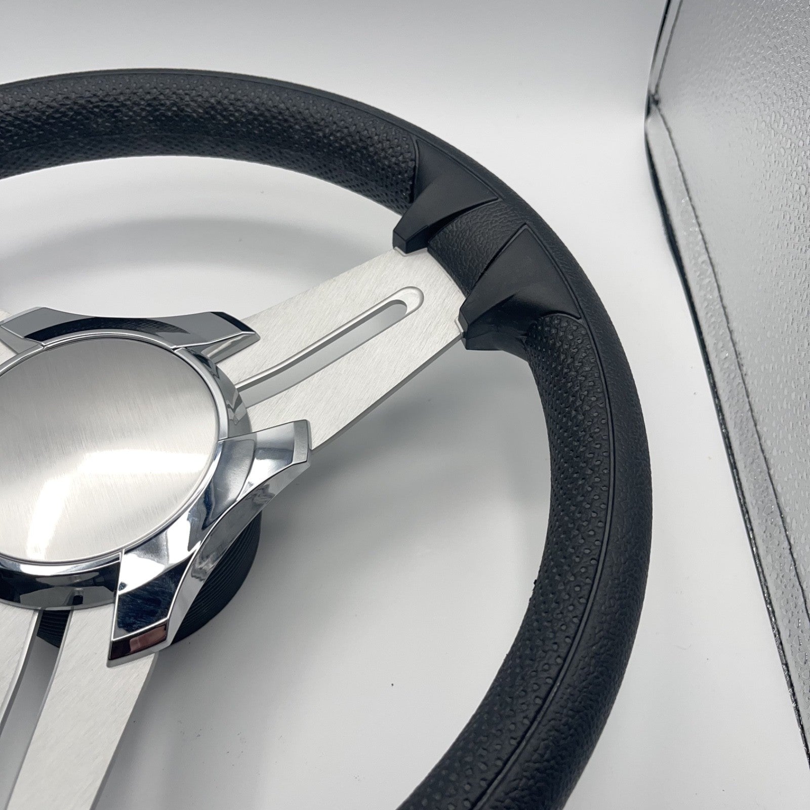 Model 15 Marine Steering Wheel Brushed Aluminum Spokes | Blank Center
