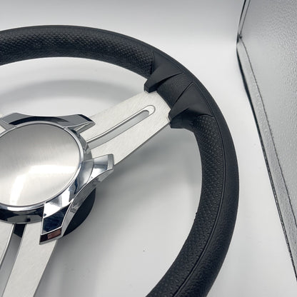 Model 15 Marine Steering Wheel Brushed Aluminum Spokes | Blank Center