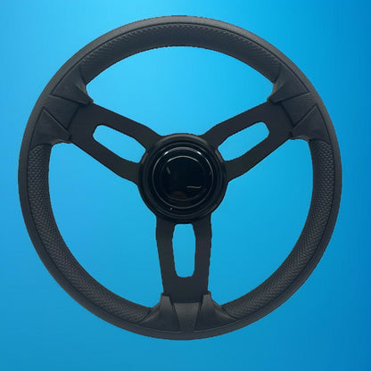 Gussi Italia Model 15 Steering Wheel Blk Brushed Alum Spokes | BlackTarget