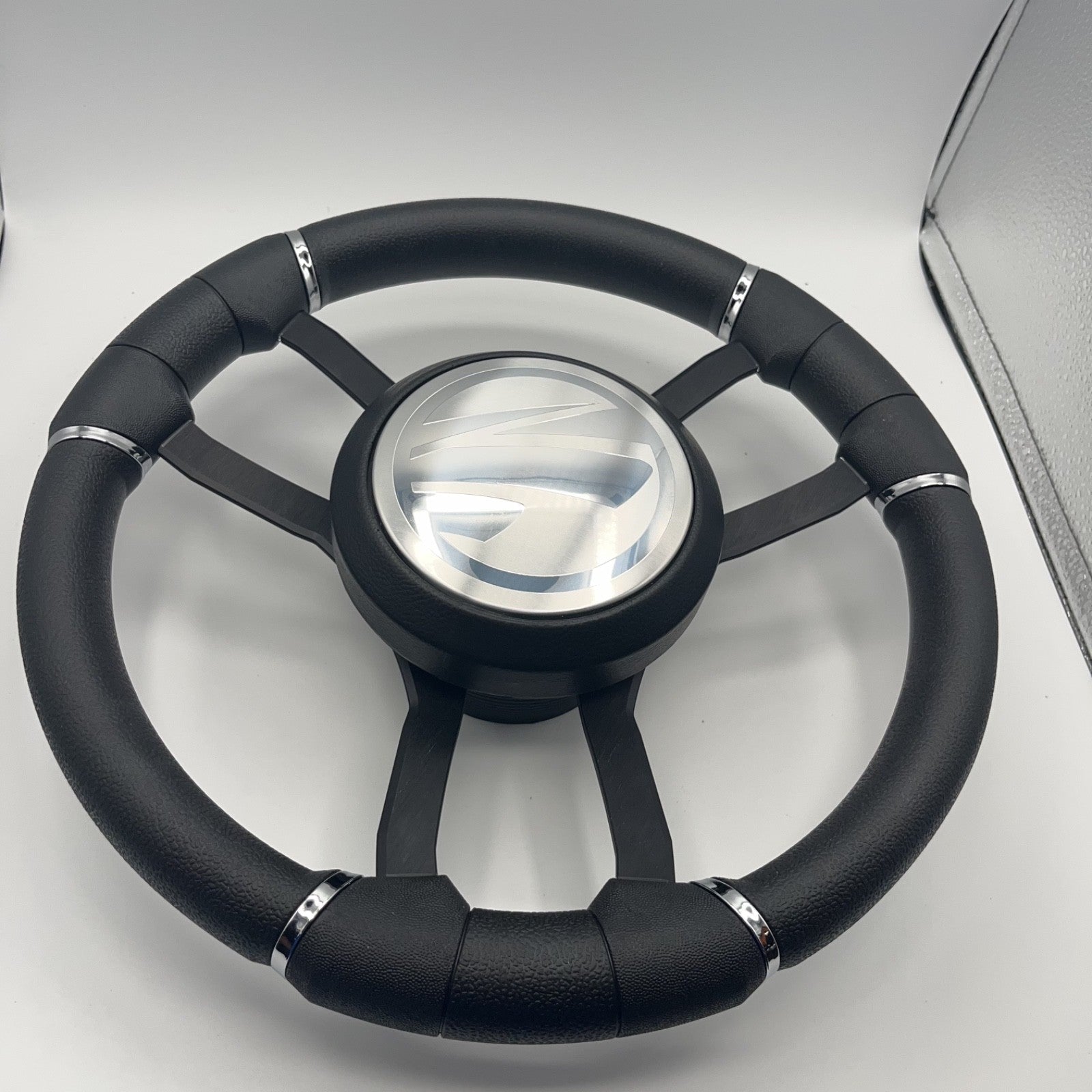 Malera Boat Steering Wheel Black Aluminum Spokes - Tige Boats