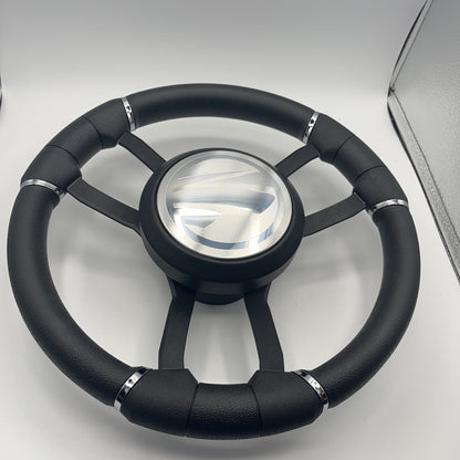 Malera Boat Steering Wheel Black Aluminum Spokes - Tige Boats