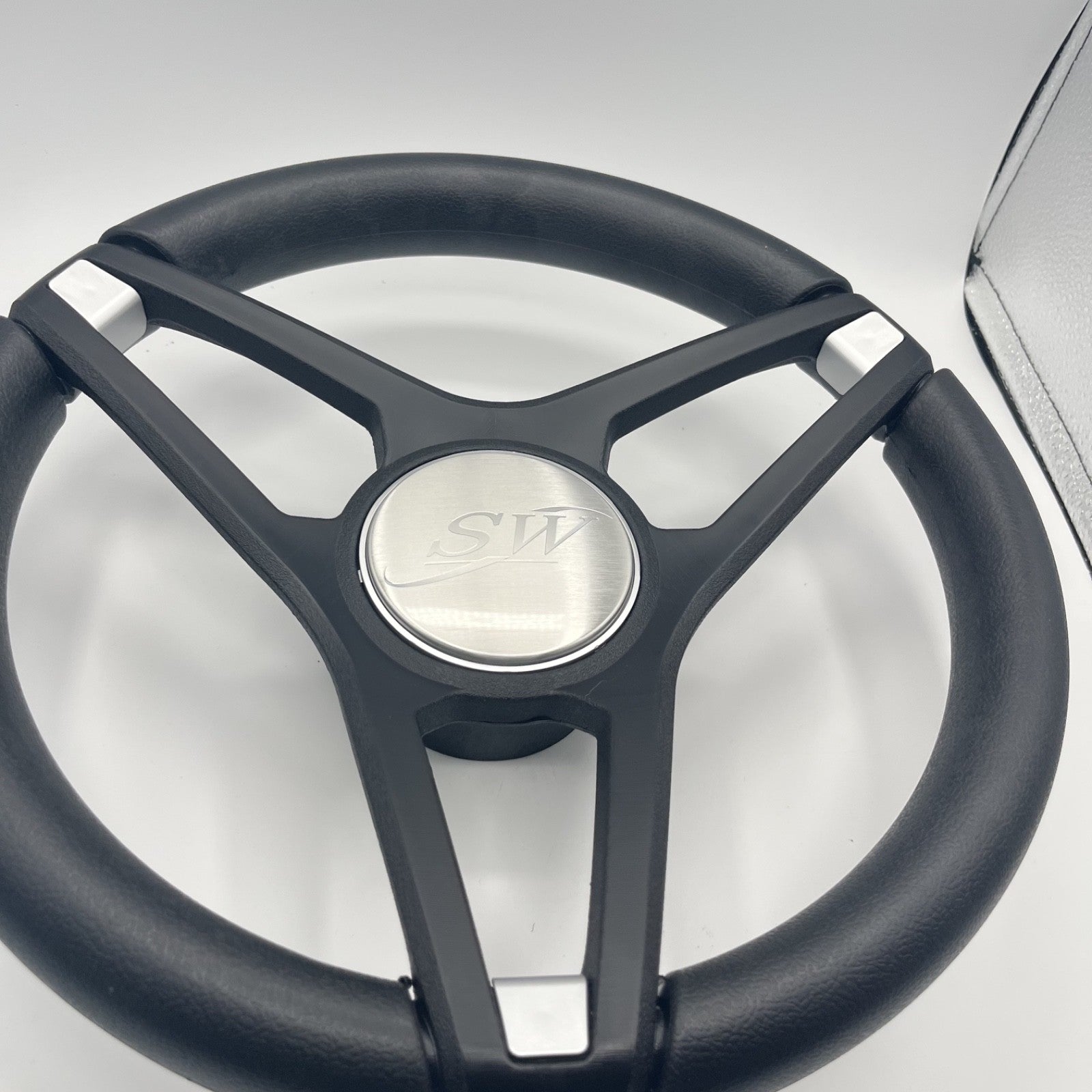 Molino Black w/Soft Touch Urethane Rim Boat Steering Wheel | Blue Wave