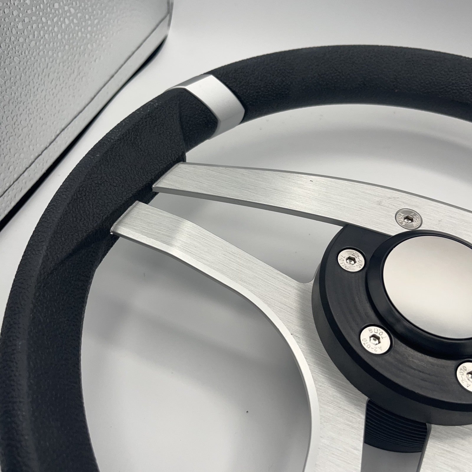 Badia Boat Steering Wheel Brushed Aluminum Spokes | Blank Snap-in