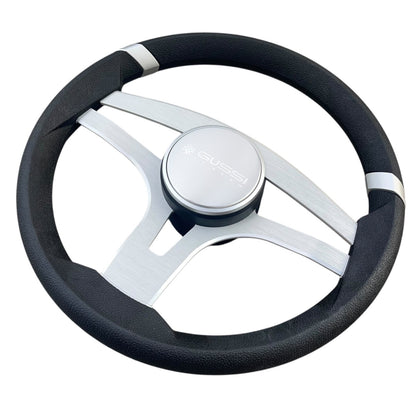 Badia Boat Steering Wheel Brushed Aluminum Spokes