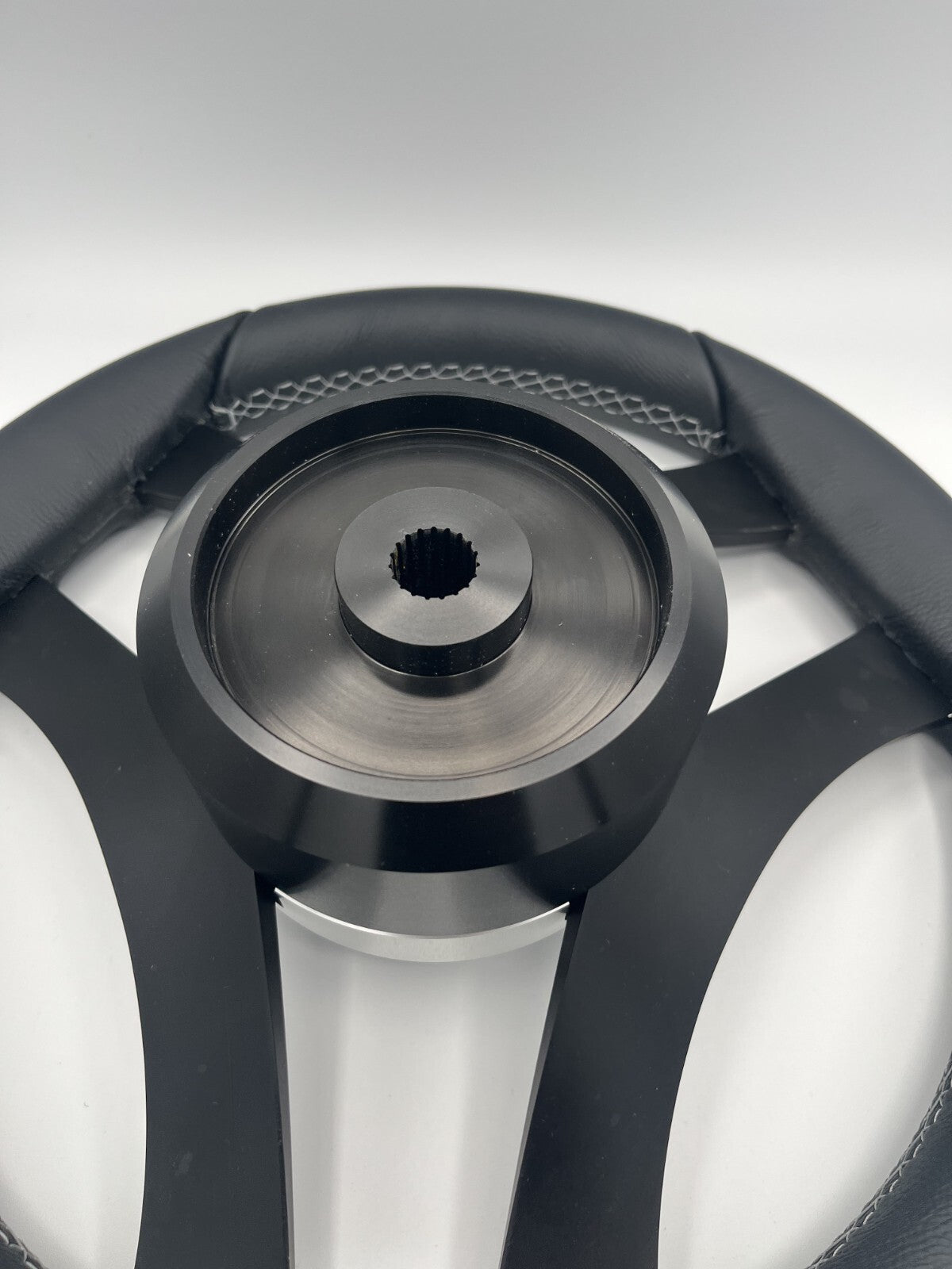 Durello Marine Steering Wheel, Black Leather Rim