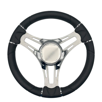 Verona Boat Steering Wheel Gray Brushed Aluminum Spokes | Starcraft Boats