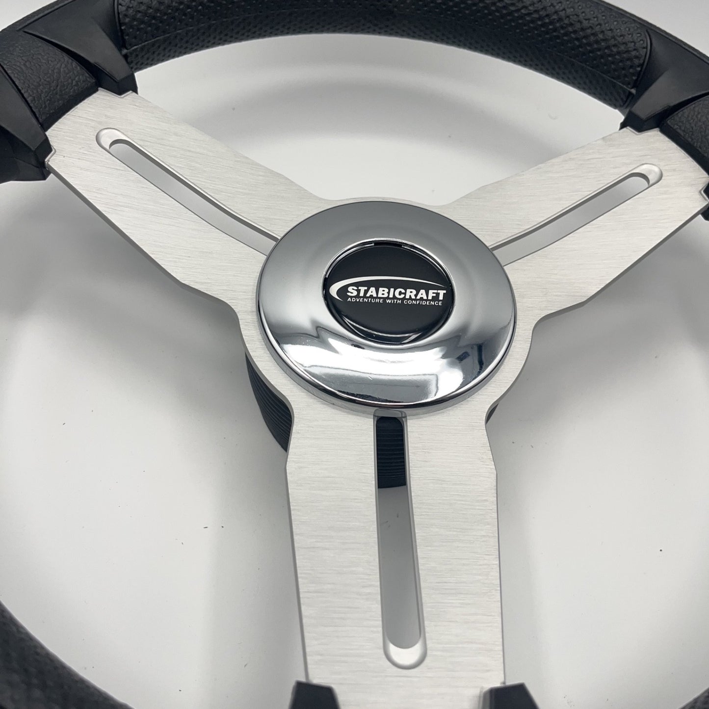 Model 15A Marine Steering Wheel Brushed Alum Spokes | Stabicraft Cap