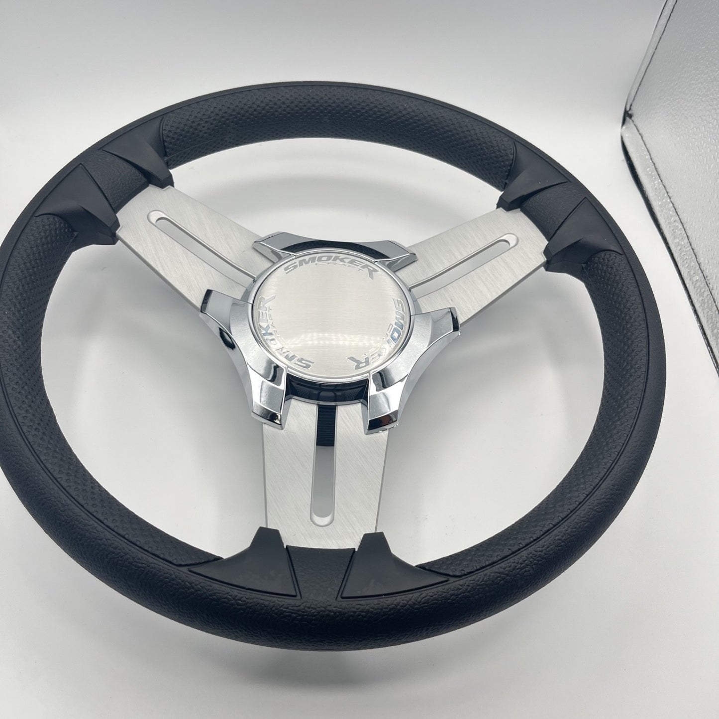 Model 15 Marine Steering Wheel Brush Alum Spokes | Smokercraft Chrome