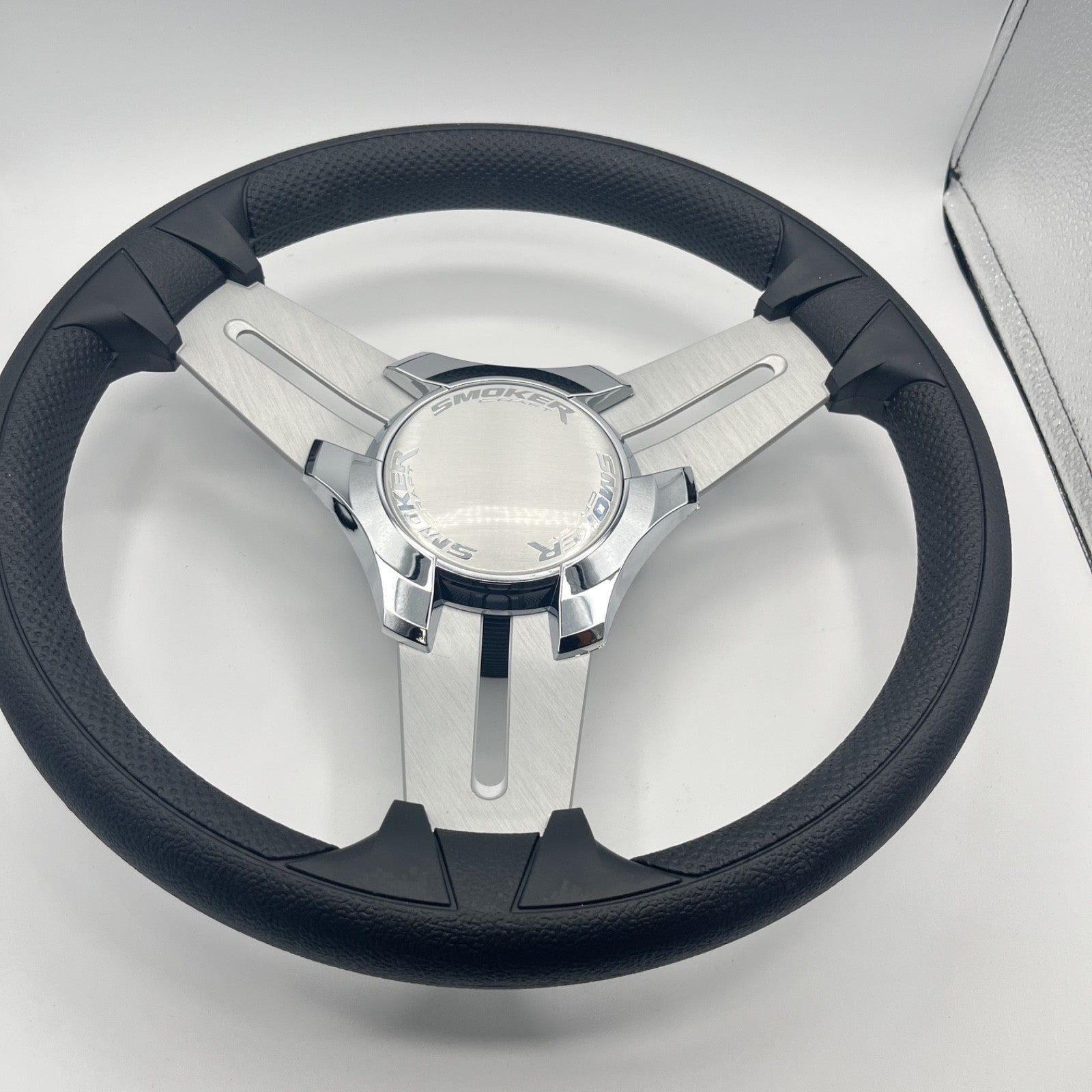 Model 15 Marine Steering Wheel Brush Alum Spokes | Smokercraft Chrome