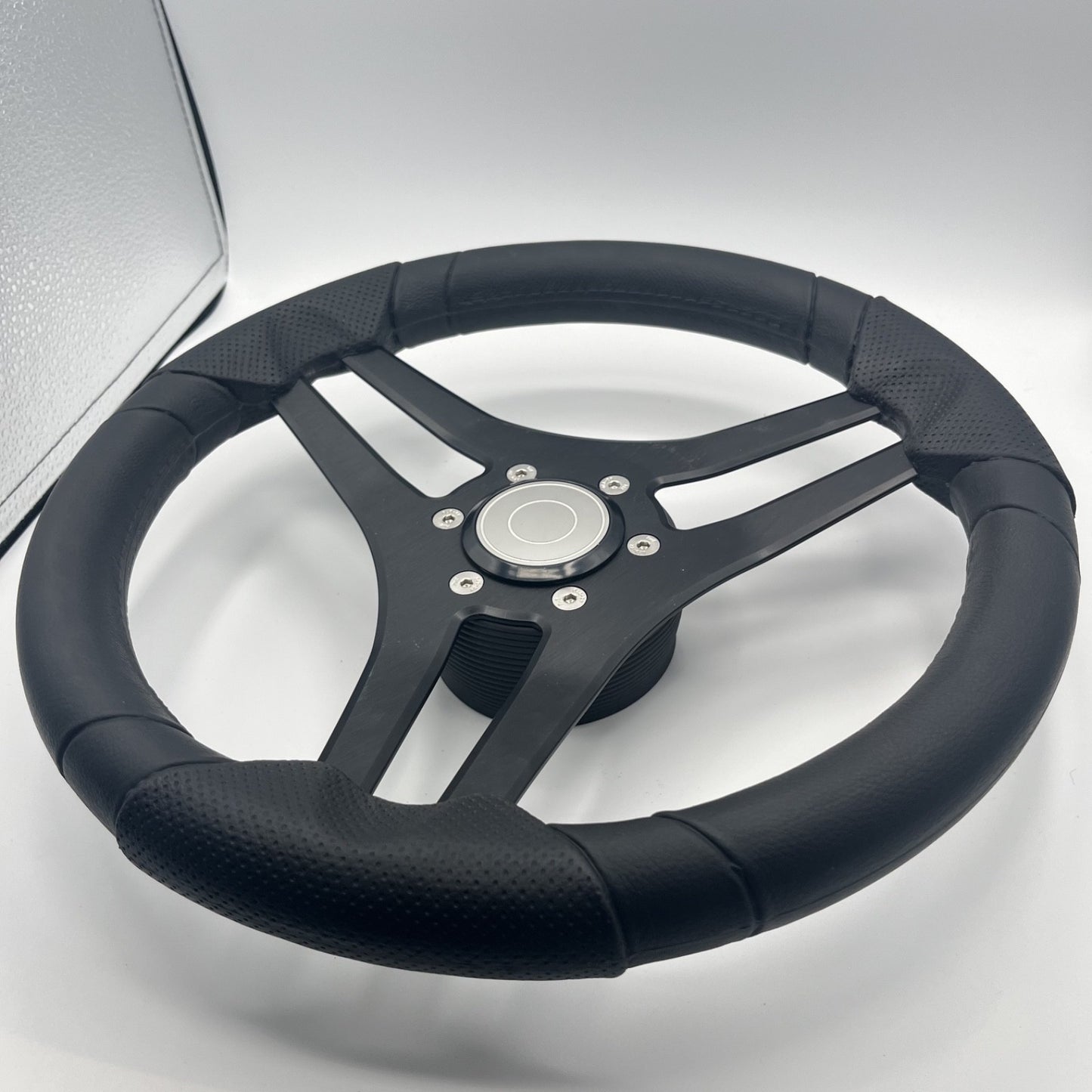Molinara Marine Steering Wheel Black Brushed Alum Spokes | Target Style