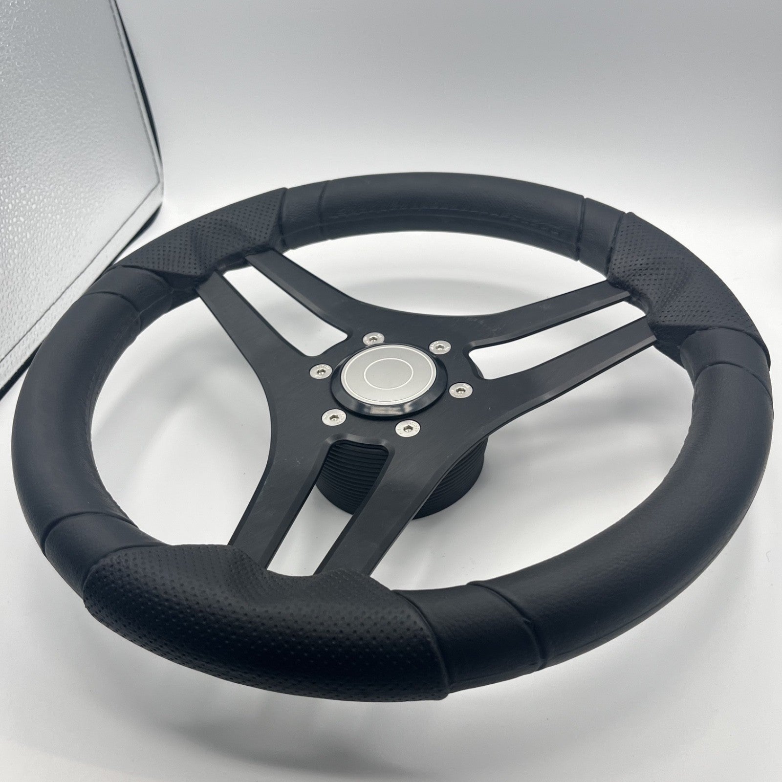 Molinara Marine Steering Wheel Black Brushed Alum Spokes | Target Style