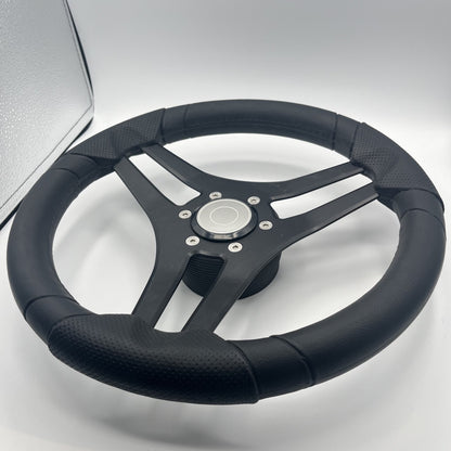 Molinara Marine Steering Wheel Black Brushed Alum Spokes | Target Style