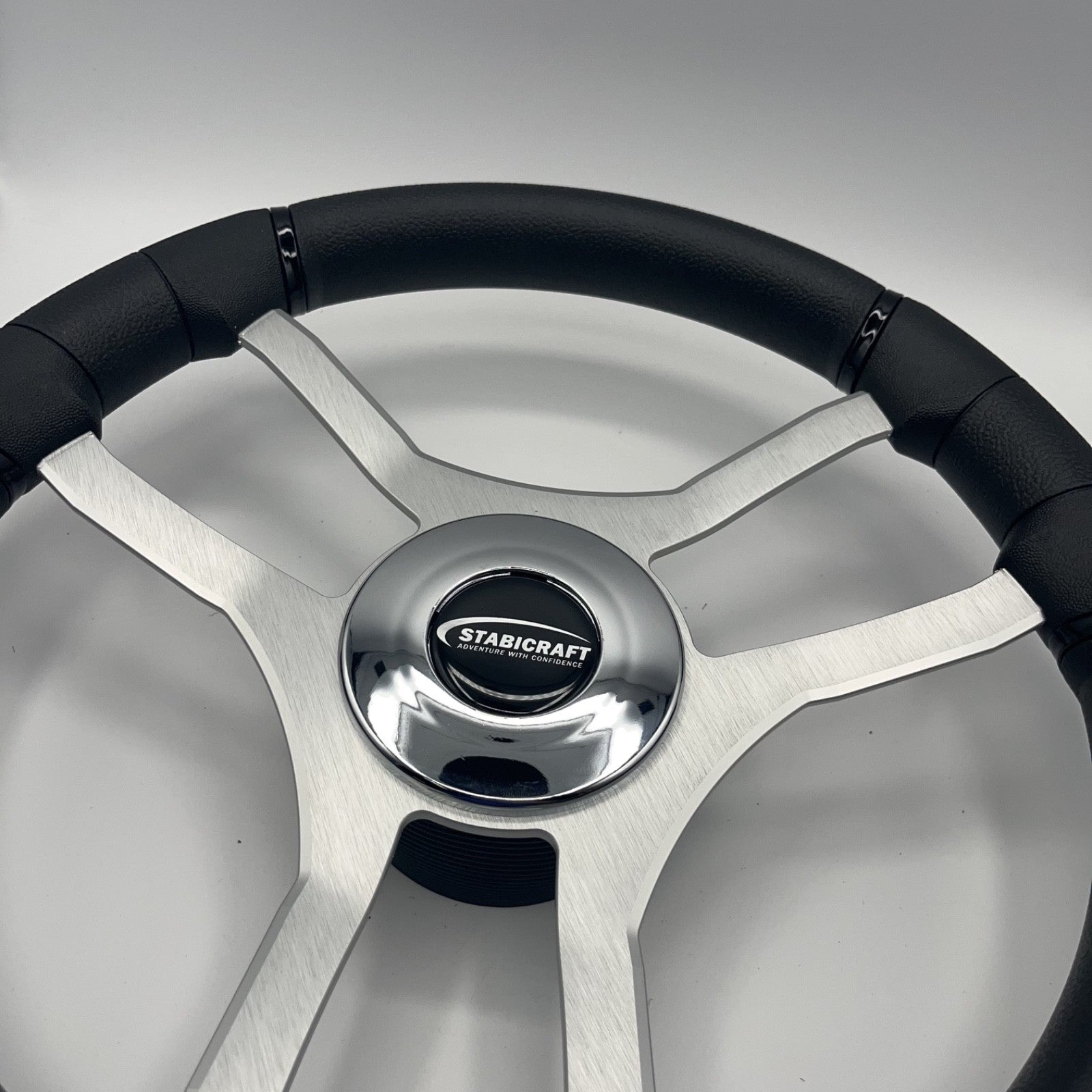 Malera Boat Steering Wheel Brushed Aluminum Spokes | Stabicraft