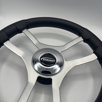 Malera Boat Steering Wheel Brushed Aluminum Spokes | Stabicraft