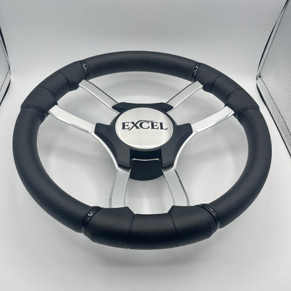 Malera Boat Steering Wheel Chrome Spokes | Excel Black Star