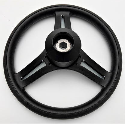 Brenta Black & Silver Golf Cart Steering Wheel for CLUB CAR PRECEDENT