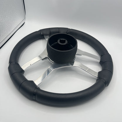Malera Boat Steering Wheel Chrome Spokes | Harris Kayot Gray Star
