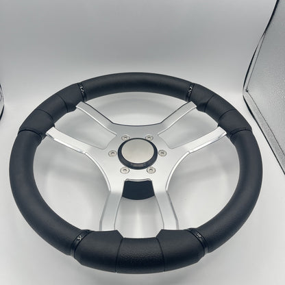 Malera Boat Steering Wheel Chrome Spokes | Snap-in Stainless Blank Cap