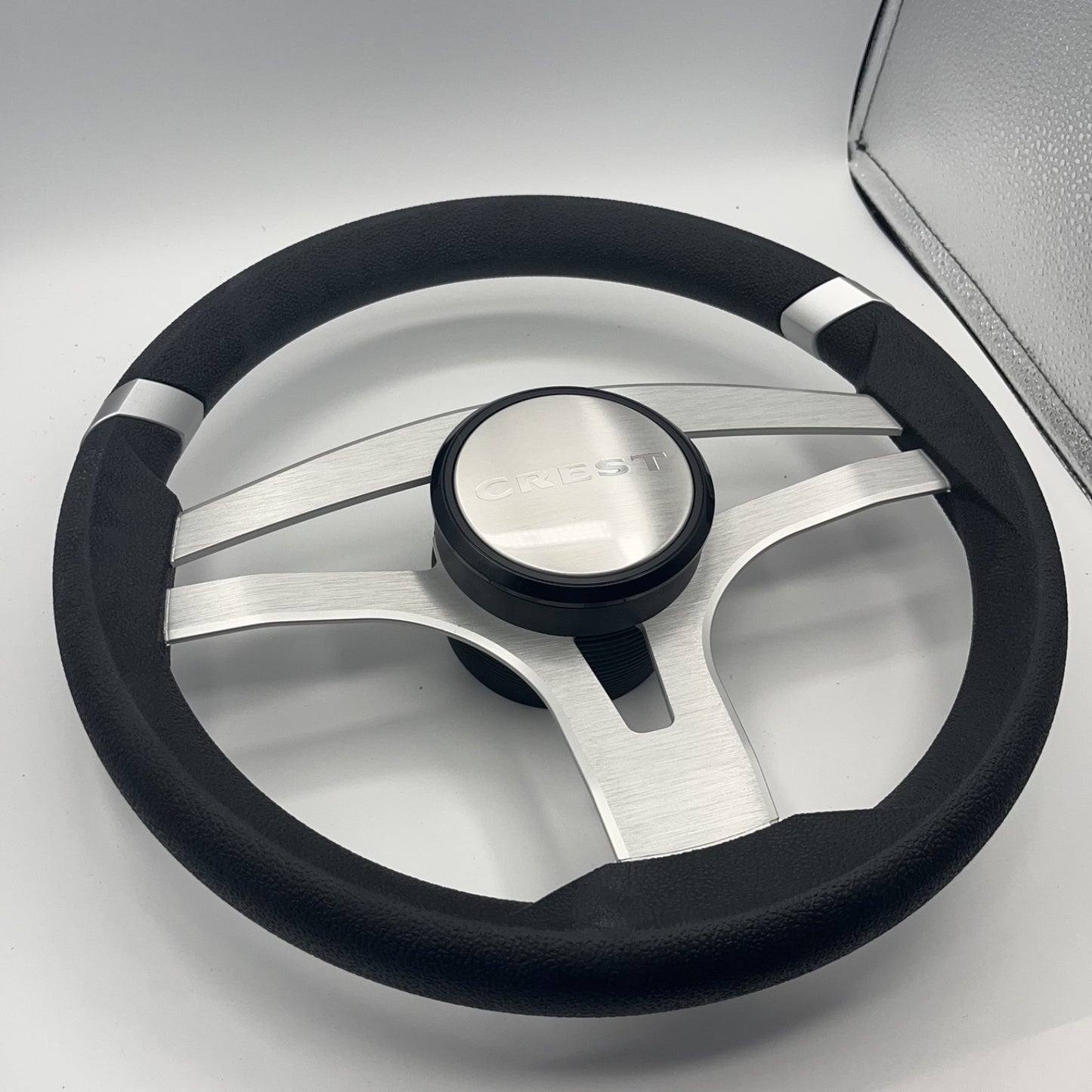 Badia Boat Steering Wheel Brushed Aluminum Spokes | Crest Boats