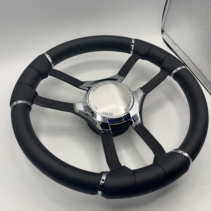 Malera Boat Steering Wheel Black Aluminum Spokes | Starcraft Boats