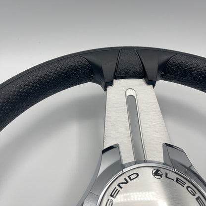 Model 15 Marine Steering Wheel Brushed Aluminum Spokes | Legend Boats