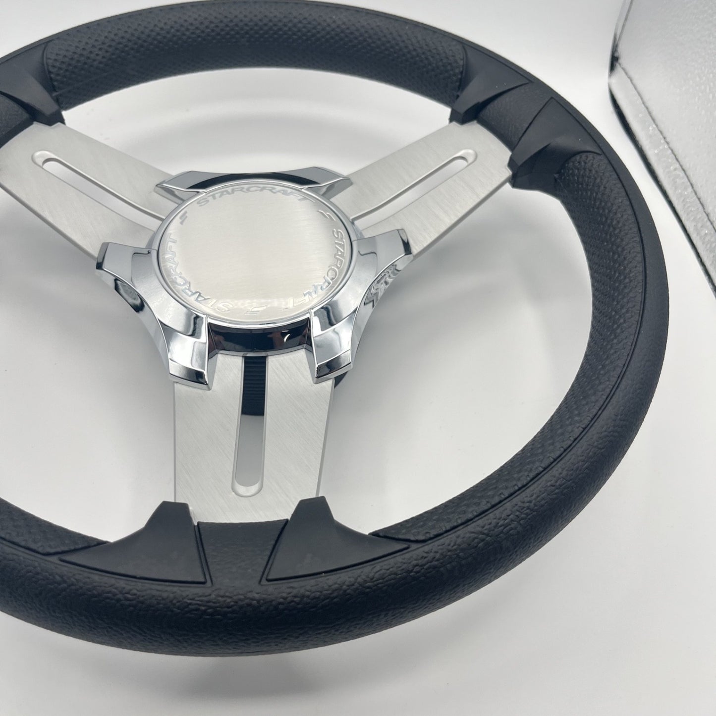 Model 15 Marine Steering Wheel Brush Alum Spokes | Starcraft Chrome