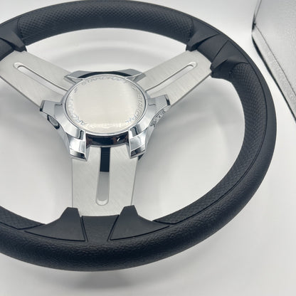 Model 15 Marine Steering Wheel Brush Alum Spokes | Starcraft Chrome