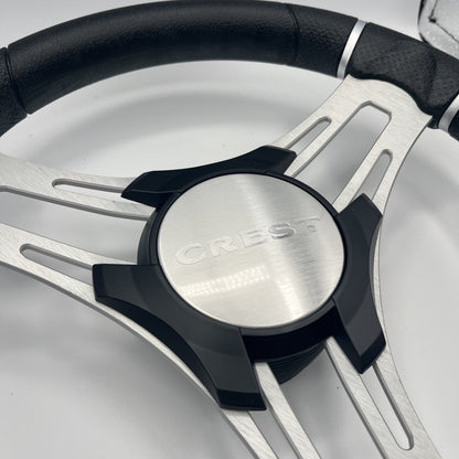 Gussi Italia Boat Steering Wheel Brushed Aluminum Spokes | Crest Boats