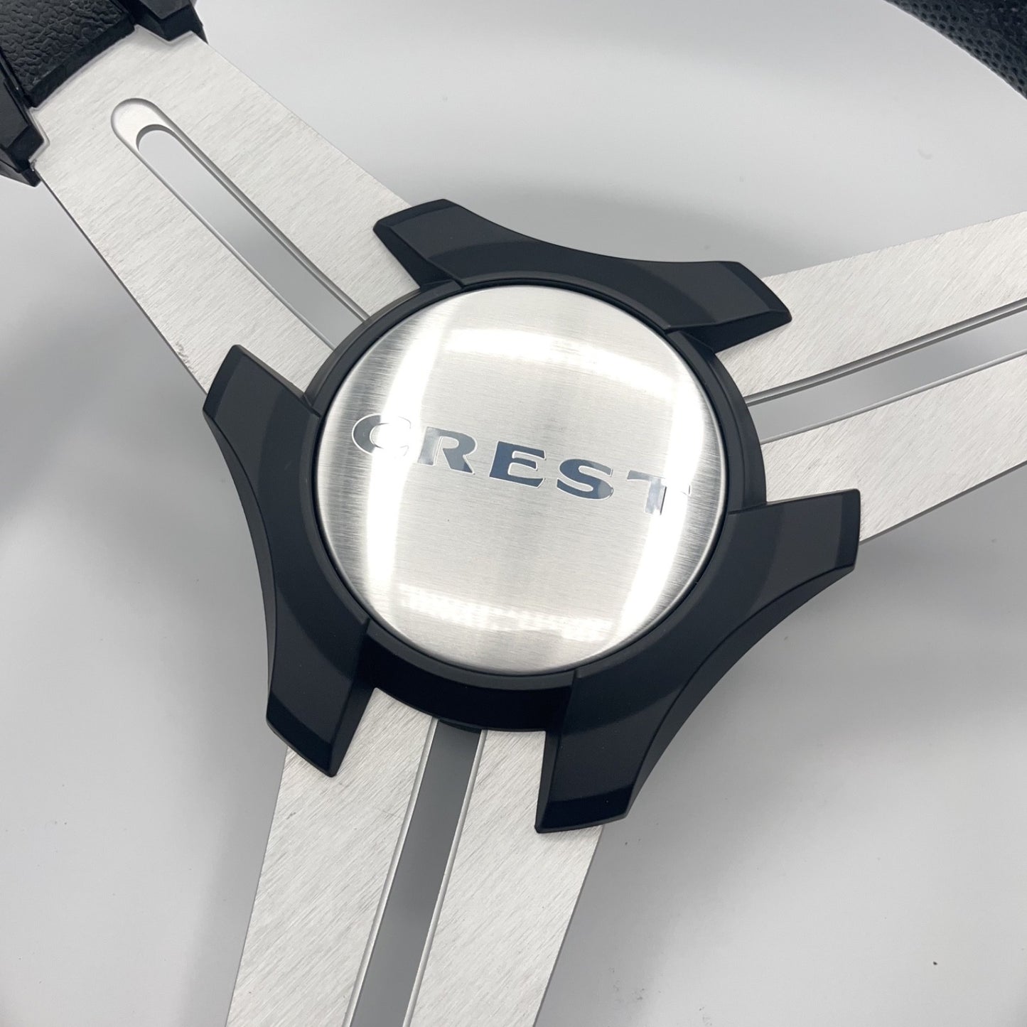 Model 15 Marine Steering Wheel Brushed Aluminum Spokes | Crest Logo