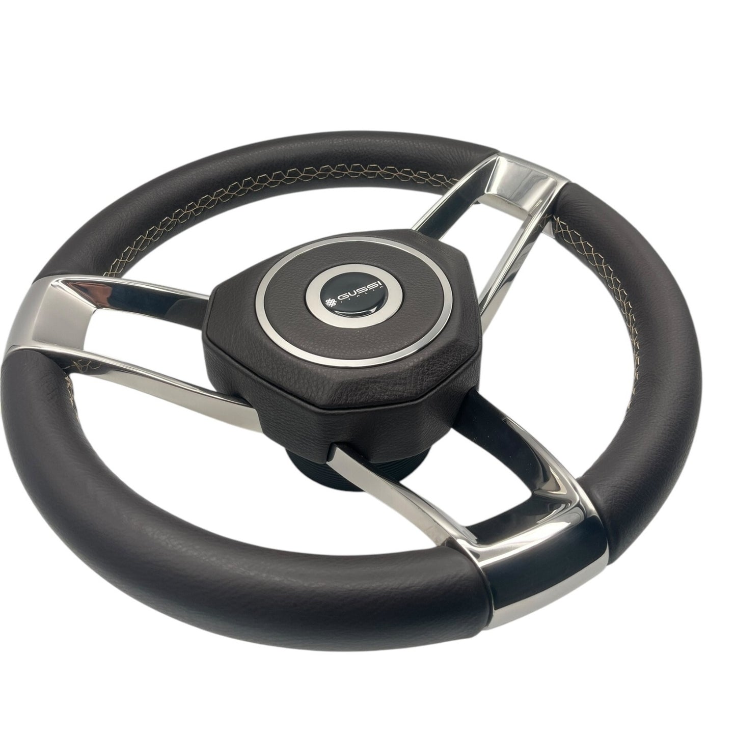 Model 700B Gussi Italia Boat Steering Wheel Polished Stainless Steel Spokes