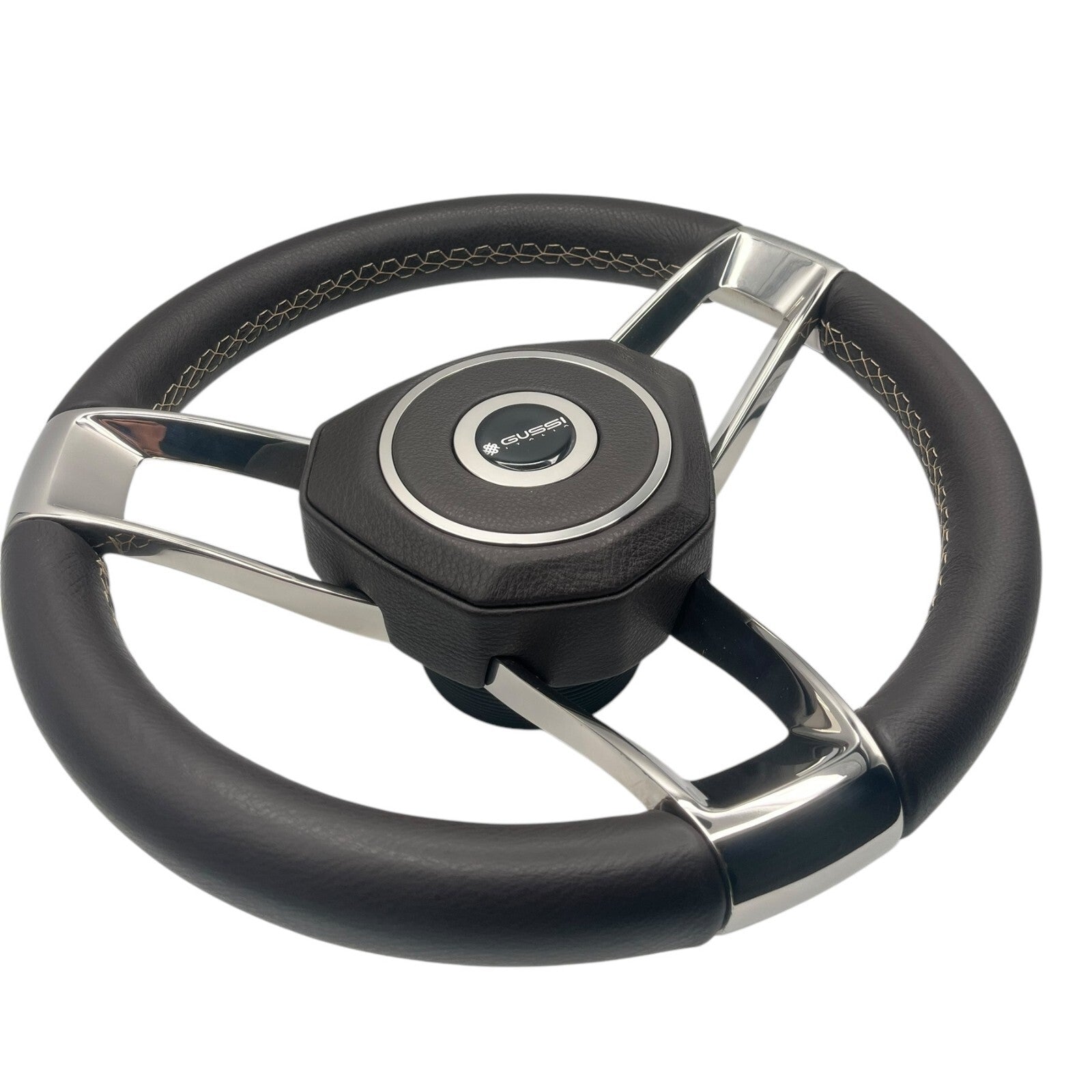 Model 700B Gussi Italia Boat Steering Wheel Polished Stainless Steel Spokes