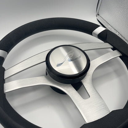 Badia Boat Steering Wheel Brushed Aluminum Spokes | SeaRay Boats