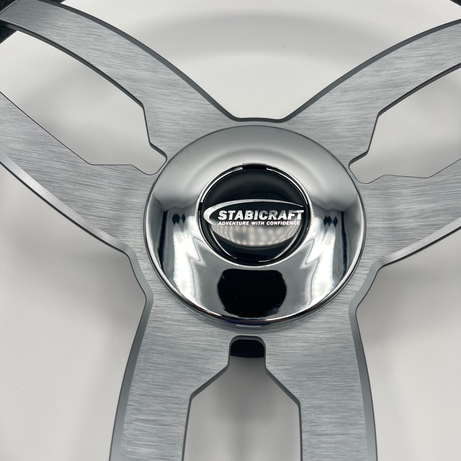 Cabrio Boat Steering Wheel Gray Brushed Alum Spoke | StabiCraft