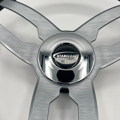Cabrio Boat Steering Wheel Gray Brushed Alum Spoke | StabiCraft