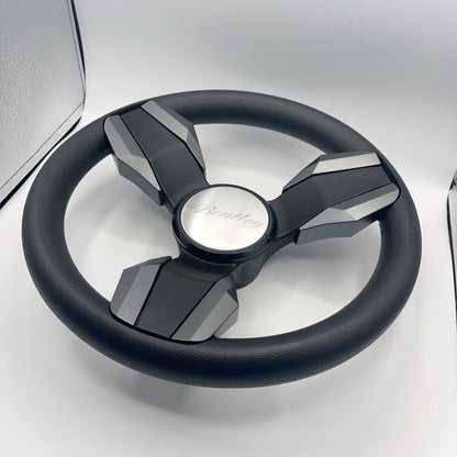 Collina Boat Steering Wheel Dark Gray Inserts - Bentley - Keyed ONLY