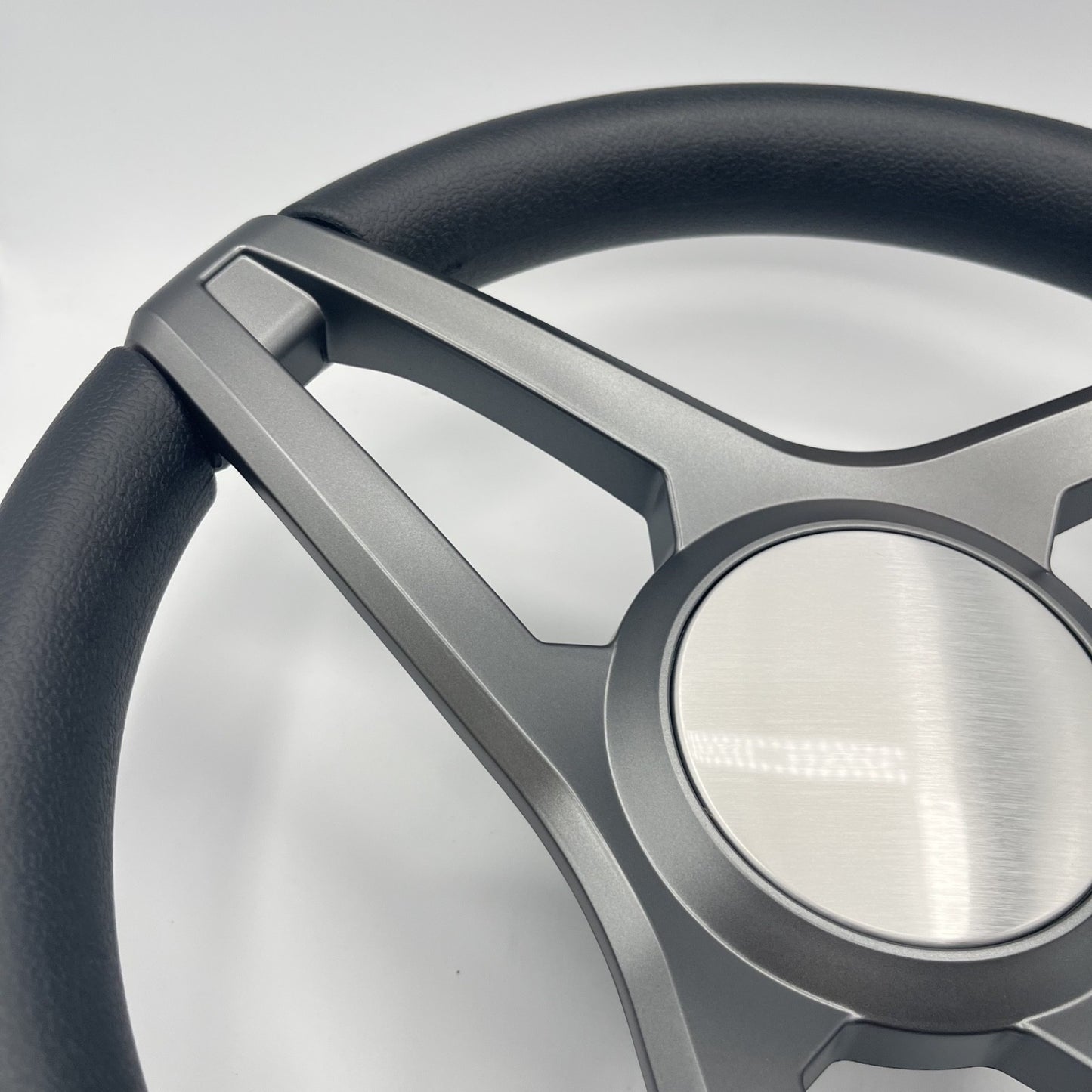 Molino Gray w/Soft Touch Urethane Rim Boat Steering Wheel | Plain