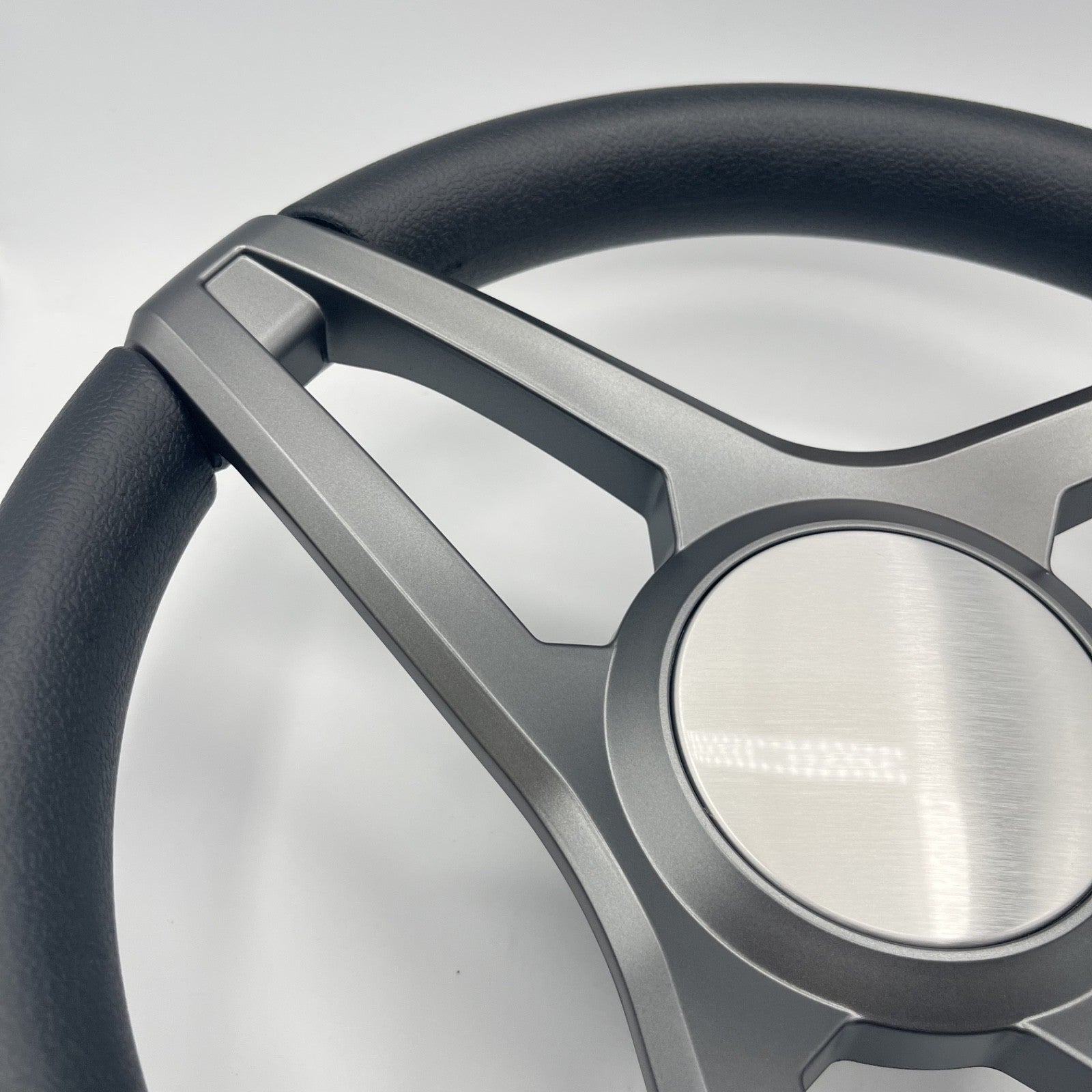 Molino Gray w/Soft Touch Urethane Rim Boat Steering Wheel | Plain