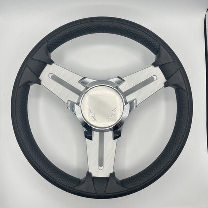 Model 15 Marine Steering Wheel Brush Alum Spokes | Sunchaser Boats Logo