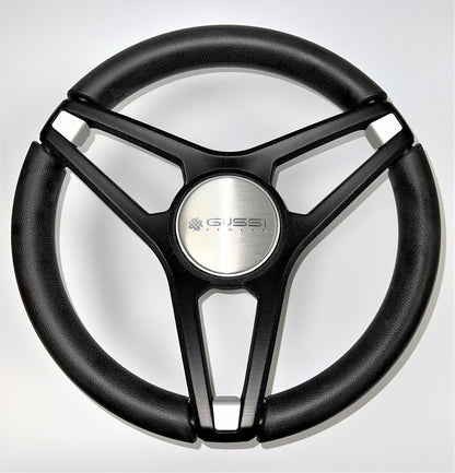 Molino Black & Silver Accents Golf Cart Steering Wheel fits YAMAHA Carts