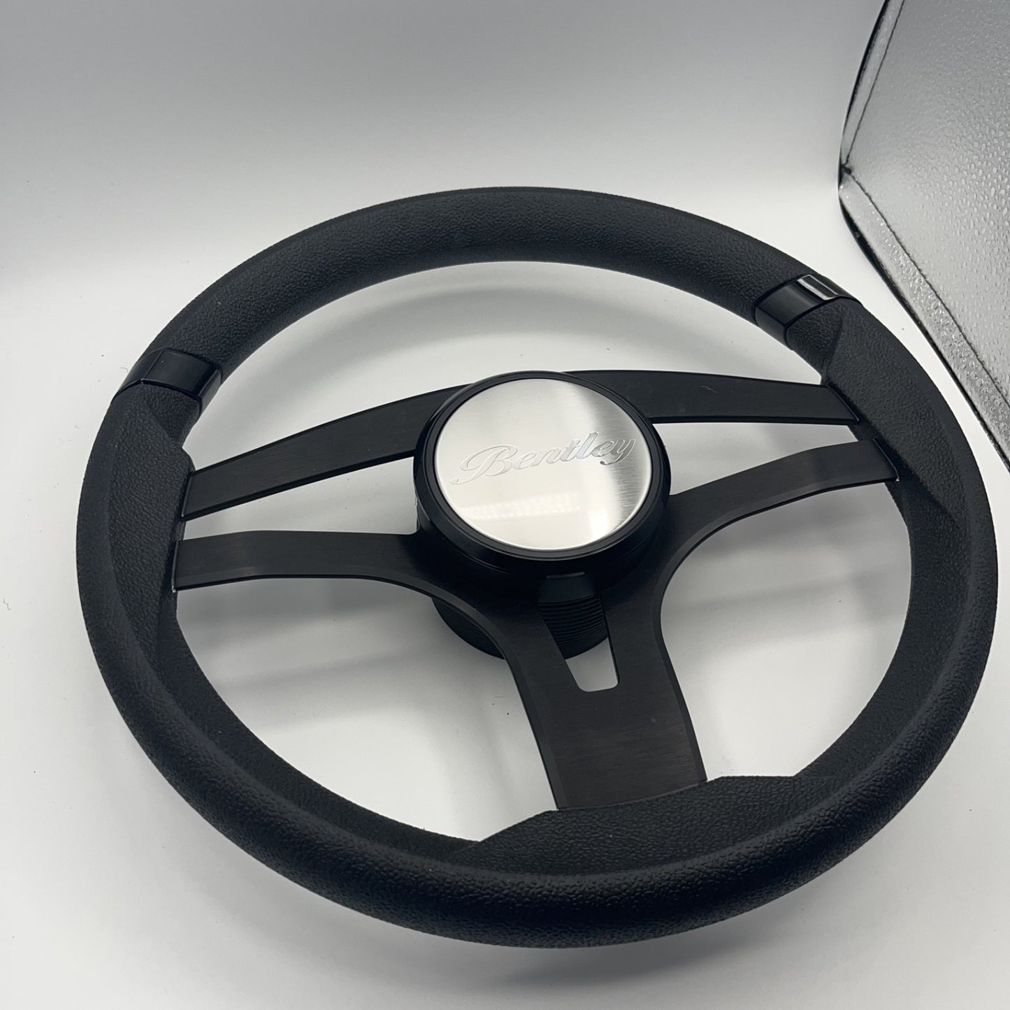 Badia Boat Steering Wheel Brushed Black Aluminum Spokes | Bentley